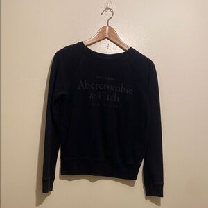 Abercrombie and Fitch black cotton blend logo sweatshirt. Size XS